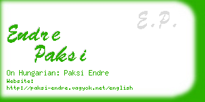 endre paksi business card